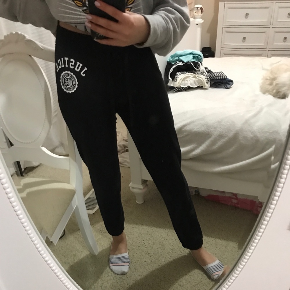 justice black sweatpants/ joggers